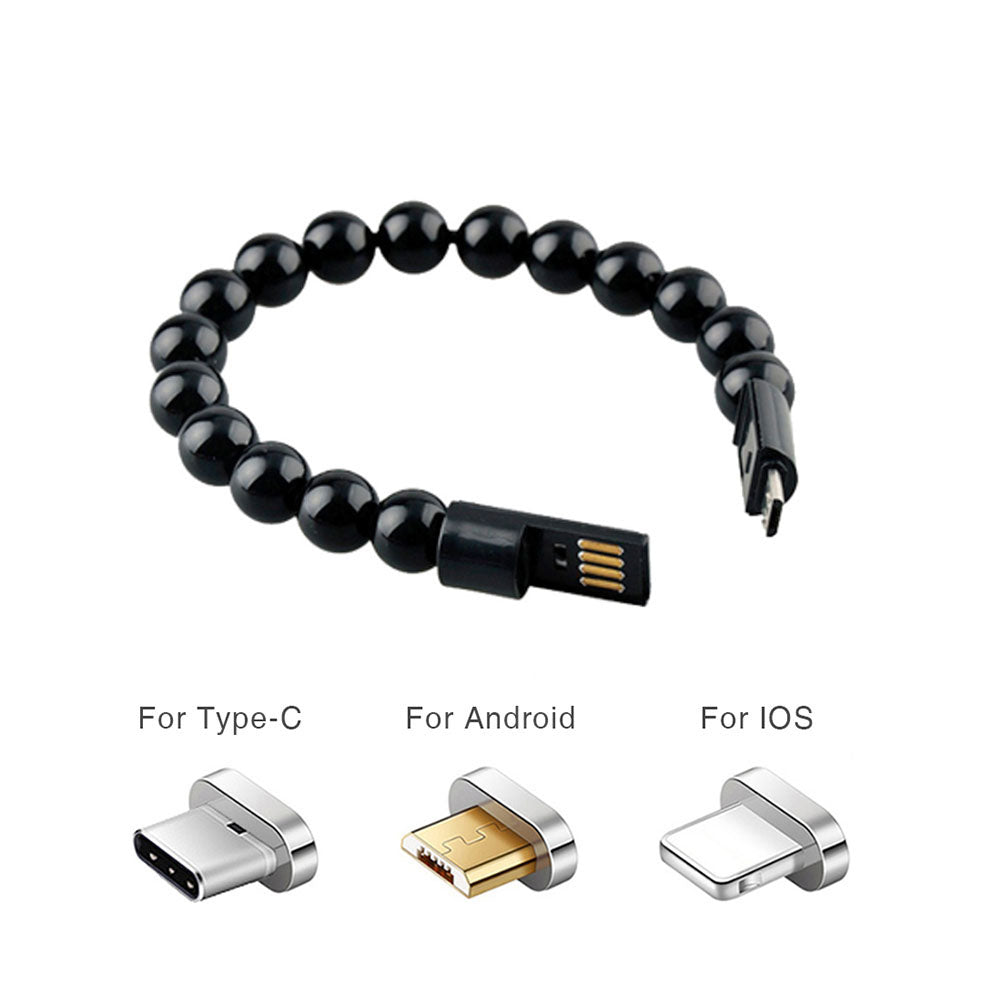Midnight Black Charging Cable Bracelet - Atlas Threads LLC